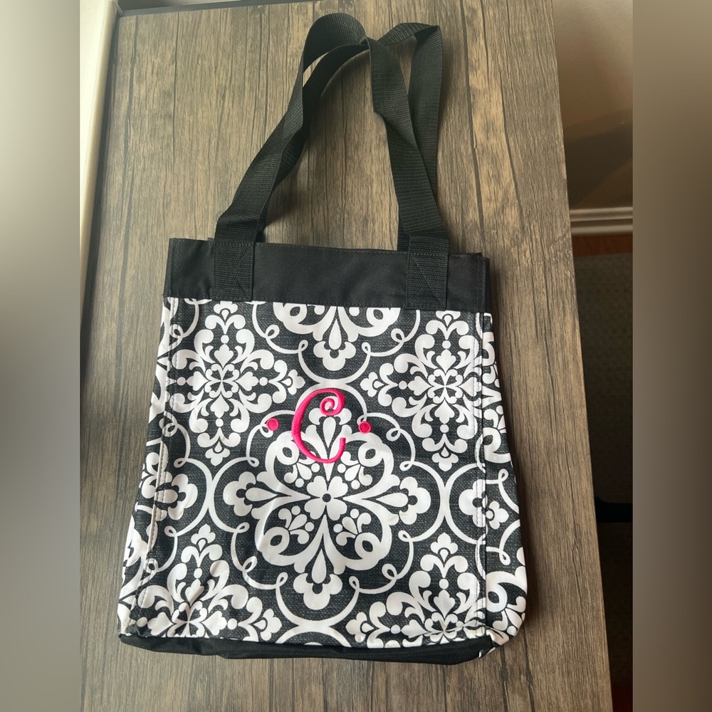 “C” initialed tote bag